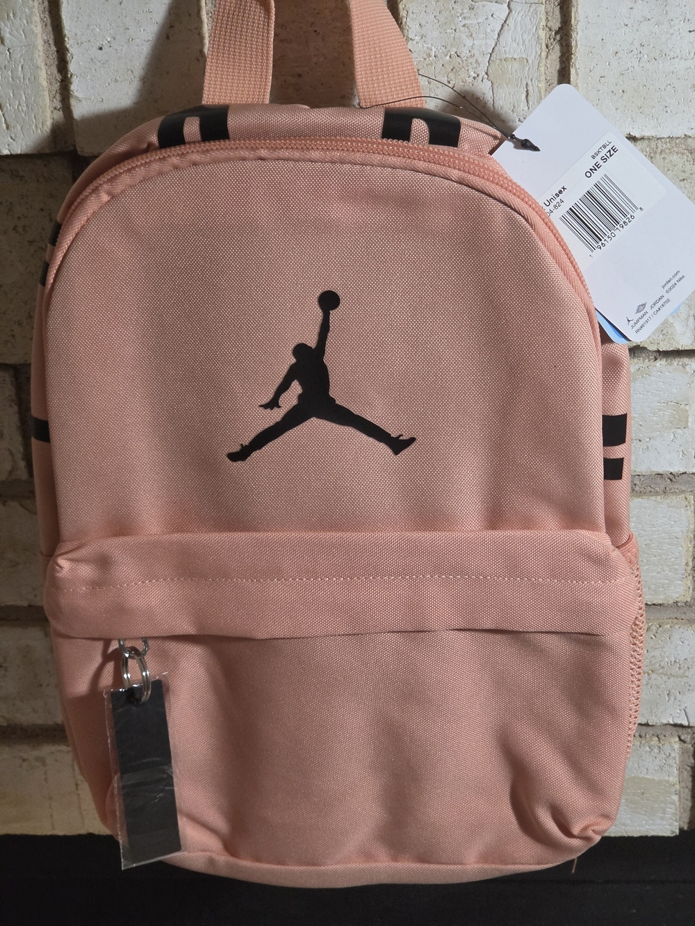 Brand New Nike Jordan Pink Mini Backpack with Black Jumpman Logo